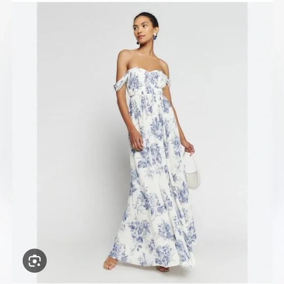 Reformation Jayde Maxi Dress - Lupine Floral Size 12 - Picture 1 of 16